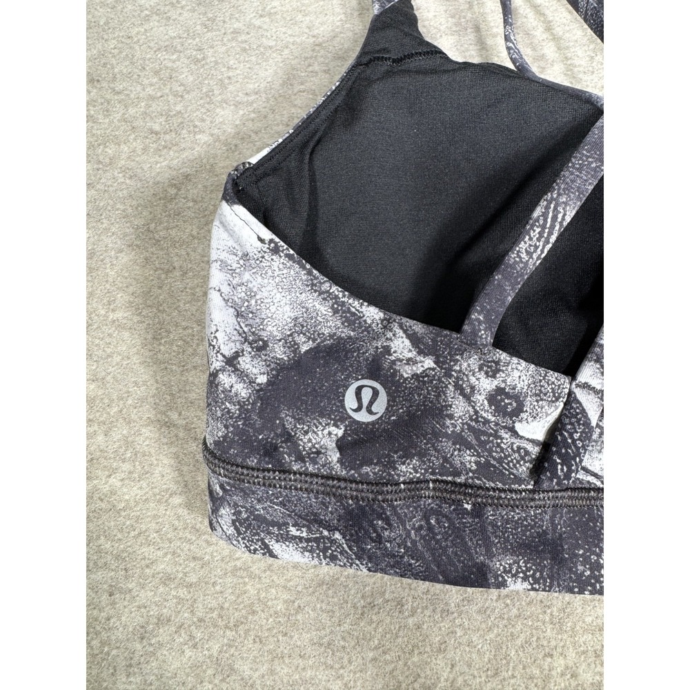 Lululemon Energy Sports Bra Womens 8 Take Flight Gray Multi Medium Support Yoga - Picture 5 of 9